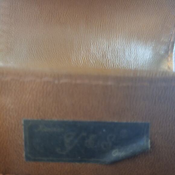 Braided Quality Leather Shoulder Bag Cognac Brown Retro Brushed Silver Closure - Picture 10 of 12